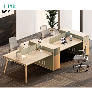 Silla de Oficina Modular Moderna Liyu, Combinación <span class=keywords><strong>para</strong></span> 2-4 Personas, con Pantalla Protectora y Marco de Madera, <span class=keywords><strong>para</strong></span> Trabajo y con Asiento <span class=keywords><strong>para</strong></span> Tarjetas - Product Image 5