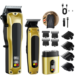 Set Professionale di Tagliacapelli Ricaricabile per <span class=keywords><strong>Uomo</strong></span>, Rasoio Elettrico, Accessori e Strumenti, Kit Dorato per Salone e Barbiere - Product Image 1