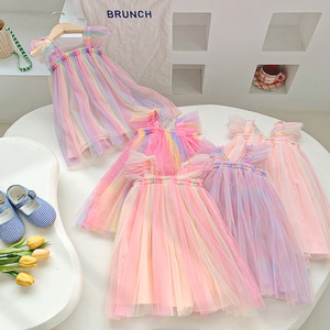 Nuovo Vestito Tutu per Bambina 2025, Abito da Cerimonia <span class=keywords><strong>con</strong></span> Volant in <span class=keywords><strong>Tulle</strong></span> e Fiori, Senza Maniche, Estivo, Vintage <span class=keywords><strong>con</strong></span> Farfalle - Product Image 3