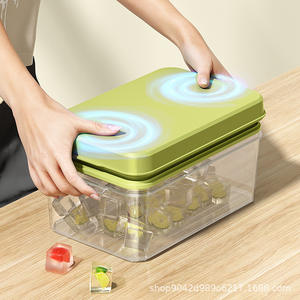 Bac à glaçons avec boîte de rangement, en plastique carré de qualité alimentaire, congélation rapide, grande capacité, pour usage domestique - Product Image 2