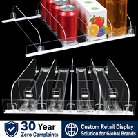 Support de boissons pour réfrigérateur Hookei, organisateur de bouteilles et canettes pour supermarché, poussoir d'étagère avec séparateur