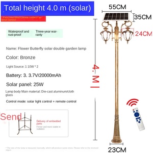 Lampadaire de jardin extérieur double lanterne LED IP66 à alimentation CA avec détecteur de mouvement, poteau métallique résistant aux intempéries, intensité variable, éclairage 10 ans - Product Image 4