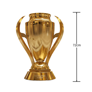 Trofeo di Calcio in Metallo Placcato Oro Personalizzato con Logo Inciso, Campione di Lusso, Consegna Rapida in 15 Giorni, Premio per Vincitori OEM - Product Image 2