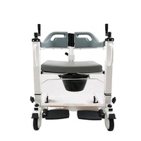 Chaise de transfert de bain et de toilette populaire pour personnes âgées, patients handicapés, personnes âgées, avec roues et commode