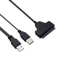 Cable Adaptador USB 2.0 SATA 7+15 22 Pines a USB 2.0 para Disco Duro de 2.5 Pulgadas para Ordenador Portátil