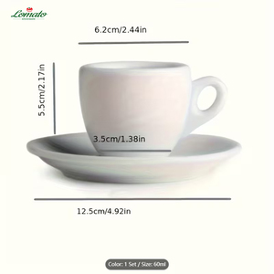 แก้วกาแฟเดมิทาสสีขาวเงา หนา 9 มม. รูปทรงไข่ ดีไซน์ไม่ซ้ำใคร เหมาะสำหรับบาริสต้าและร้านกาแฟสุดพิเศษ - Product Image 5