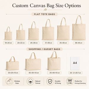 Custom Logo Printed Sublimation Reusable Eco-friendly Long Handle Tote Bag <b>Plain</b> <b>Canvas</b> Cotton - Product Image 3
