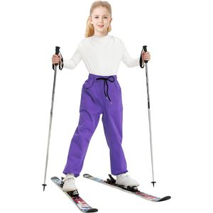 กางเกงกันหิมะสำหรับเด็ก 2T-14Y แบบ unisex บุขนแกะ กันน้ำ กันลม กางเกงสำหรับเล่นสกี - Product Image 2