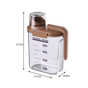 Récipient <span class=keywords><strong>de</strong></span> stockage hermétique pour riz, céréales, aliments secs, farine, distributeur <span class=keywords><strong>de</strong></span> nourriture pour chien et chat avec tasse à mesurer, boîte en plastique pour la cuisine - Product Image 3