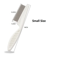 Peigne anti-puces à dents en acier inoxydable pour chien et chat Peigne de beauté Peigne pour animaux de compagnie Peigne de poils à dents fines