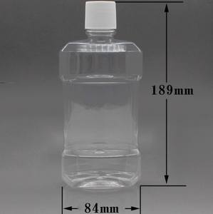 ขวดน้ำยาบ้วนปากแบบแบนเรียบ360มล. ขวดพลาสติกใส PET350ปรับแต่งได้ - Product Image 2