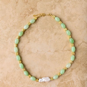 Collier d'été en perles de quartz rose naturel, chaîne de clavicule vintage, design tendance pour femme - Product Image 4
