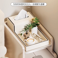 Boîte à mouchoirs en cuir haut de gamme, plateau de bureau multifonctionnel de luxe léger pour salon, table basse, télécommande, table à manger