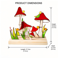 Artisanal Art Déco Vitrail Champignon Sun Catcher Cottagecore Inspiré Décor pour Étagères ou Cadeaux