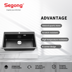 Évier de cuisine rectangulaire <span class=keywords><strong>en</strong></span> composite Silgranite noir, cuve unique <span class=keywords><strong>en</strong></span> quartz, évier de cuisine <span class=keywords><strong>en</strong></span> granit - Product Image 3