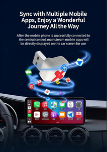 อะแดปเตอร์ CarPlay ไร้สายรุ่นล่าสุด AI Box พร้อม Wireless CarPlay และ Android Auto 2 in 1 สมาร์ทดองเกิล เพิ่มแอปพลิเคชันเข้ากับหน้าจอรถยนต์ - Product Image 5
