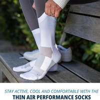Chaussettes de course à pied Summer Thin Air 3/4 Length avec fonction de ventilation spéciale Chaussettes d'équipage légères