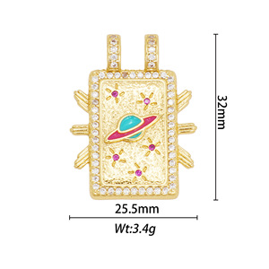 Fashion Pendant Necklace 18k Copper Electroplated Evil Eye Geometric Design Unisex Jewelry Fall 2024 Yiwu Origin - Product Image 3