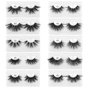 New European and American exaggerated fluffy 25 mm real mink hair false eyelashes 3 days thick lengthen 1 pair eyelashes