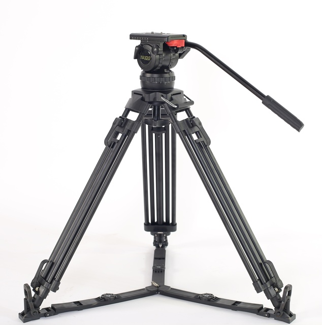 TL Media 12KGS Carbon Fiber Tripod with Fluid Head 100mm Bowl Foldable Design-Durable & Lightweight for Video/Digital Cameras
