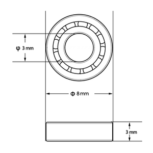 Roulement miniature haute vitesse 3 mm MR83ZZ, roulement à billes à gorge profonde MR83 3x8x3 mm, micro-roulement de petite taille 8 mm de diamètre extérieur pour voiture miniature - Product Image 2
