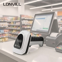 LONVILL Lector de Códigos QR Inalámbrico de Doble Modo 2.4G Bluetooth, Resistente a Caídas de 1.5m, IP54, para Puntos de Venta Minoristas