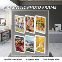 Cadre photo magnétique rectangulaire en acrylique, imprimé sérigraphié double face, avec aimant pour réfrigérateur