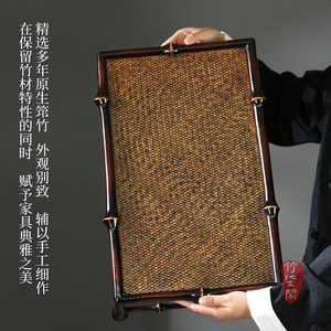 Bamboo <b>Tea</b> <b>Tray</b> With Woven Surface For <b>Tea</b> Serving Residential Use - Product Image 5