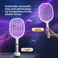 Anti-moustiques 2-en-1 rechargeable, portable, avec affichage du niveau de batterie, haute tension de destruction, pour la maison, l'intérieur et la ferme