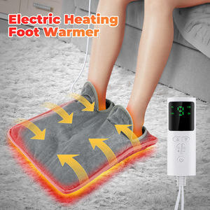 9 Level Remote Control Heated Foot Warmer Soft Fleece <b>Plug</b>-<b>in</b> Washable <b>Timer</b> Display Dual Arc Home Office Winter Warm - Product Image 3