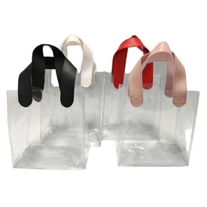 Mini bolsa de mano de embalaje transparente de Pvc de reciclaje reutilizable personalizada directa de fábrica de China para ir de <span class=keywords><strong>compras</strong></span> - Product Image 5