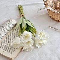 Vente en gros de branches de fleurs artificielles en tulipes faites à la main, toucher réel, fleurs en soie, fleurs ballon, pour la maison, les mariages, la Saint-Valentin, les événements