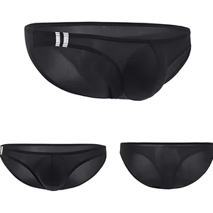 Sous-vêtements pour homme de grande taille de couleur noire, string couvrant les fesses, caleçons sexy en coton - Product Image 3