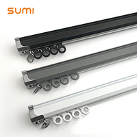Rail de rideau en aluminium ultra-silencieux, glissière lisse pour une décoration moderne et minimaliste, montage au plafond et au mur