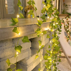 Vides verdes con hojas de hiedra 2M Plata 20 Led Vine Garland Fairy String Light con pilas - Product Image 1