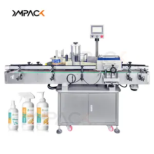 YIMU Hot Selling Automatic Spray Tapered Bottle Labeller Packing Sticker Label Labeling Machine For Round Bottles