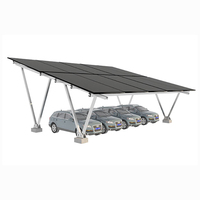 Structure de carport photovoltaïque en aluminium à 15 panneaux sur mesure, montage rapide, abri de stationnement au sol