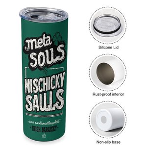 Vaso de Acero Inoxidable Meta Souls Mischicky Sauls de 20 oz con Diseño Irlandés Daraicky - Product Image 3
