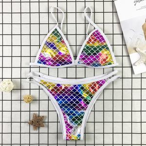 Bikinis <span class=keywords><strong>de</strong></span> Dos Piezas Personalizados, Nuevos, <span class=keywords><strong>de</strong></span> Alta Calidad, Variedad <span class=keywords><strong>de</strong></span> Colores, Tela Brillante, Sexy, Micro Mini, Traje <span class=keywords><strong>de</strong></span> Baño Triangular para Mujer - Product Image 3