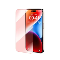 Protector de Pantalla Transparente de Lujo 9H Anti-Rayones con Luz Roja para iPhone 13 14 15 16 16E 17 Air Pro Max Plus