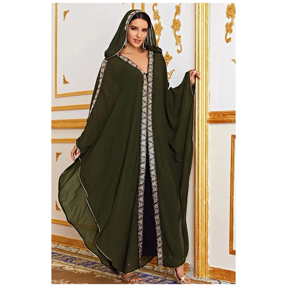 中東のファッションドレスエスニックウィンドガールズルーズショール新しいデザインブルカ女性イスラム教徒のドレス