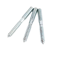 Vis à double extrémité à tête plate métrique pour bois, boulon à suspendre M4-M10 en acier au carbone galvanisé, classe 10.9/12.9, filetage standard