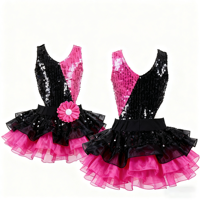 Ensemble de tenues de performance lyrique pour filles et adultes Vennystyle, orné de fleurs et de sequins, en spandex/nylon, en stock