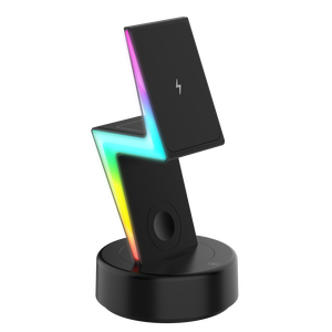 Tốt nhất sản phẩm bán chạy 2024 tiện ích bàn RGB đêm đèn Đa-Chức năng 15 Wát sạc không dây sạc điện thoại không dây đồng hồ báo thức - Product Image 1