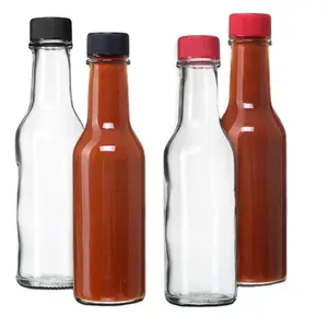 Free Sample Empty Ketchup Glass Bottle Food 100ml Glass Jam Bottle 4oz Sauce Bottle