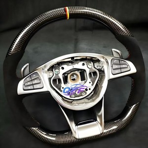 Volant en cuir personnalisé avec affichage LED en fibre de carbone pour <span class=keywords><strong>Mercedes</strong></span>-Benz W204 W205 Série <span class=keywords><strong>AMG</strong></span>, pour <span class=keywords><strong>AMG</strong></span> GT <span class=keywords><strong>63</strong></span> 2016 - Product Image 4
