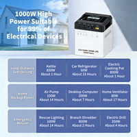 Système de stockage d'énergie domestique tout-en-un KUCHER 1000W 2KWh avec batterie LiFePO4, onduleur intégré, chargeur solaire, application multi-scènes