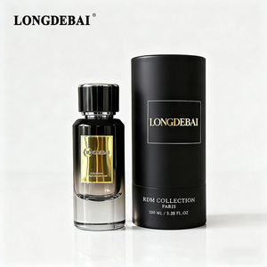 Wholesale Luxury Round Perfume Glass <b>Bottle</b> Empty Pump Sprayer Crimp Clear 50ml Perfume <b>Bottle</b> with Metal Label - Product Image 2