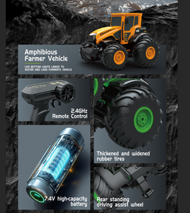 Dwi Dowellin 1/14 4-канальный пульт дистанционного управления амфибия трактор <span class=keywords><strong>RC</strong></span> Monster Truck 360 спин внедорожный вездеход IPX7 USB кабель - Product Image 4