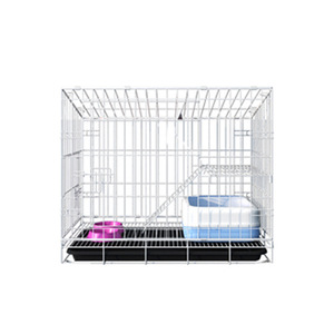 <span class=keywords><strong>Cage</strong></span> pour chat pliable en acier inoxydable écologique avec plateau en plastique - Product Image 1